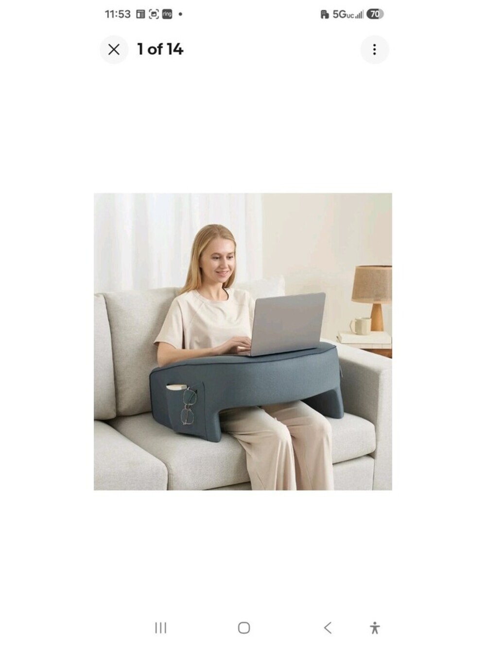 LAP DESK LAPTOP COMPUTER STAND FOR BED COUCH PILLOW PORTABLE CUSHION MEMORY FOAM